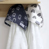 Nordic 2pk Hooded Towel Charcoal/White