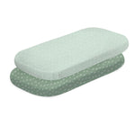 Nordic 2pk Jersey Co Sleeper/Bedside Sleeper Fitted Sheets Avocado/Forest - Bubba Blue Australia