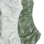 Nordic 2pk Jersey Co Sleeper/Bedside Sleeper Fitted Sheets Avocado/Forest - Bubba Blue Australia