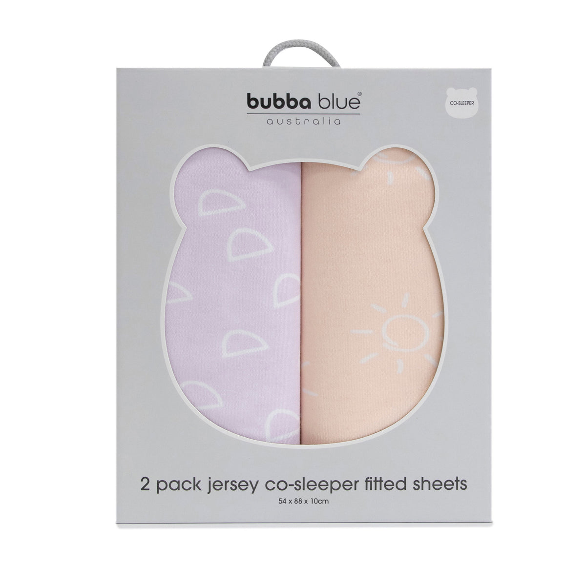 Nordic 2pk Jersey Co Sleeper/Bedside Sleeper Fitted Sheets Peach/Lilac - Bubba Blue Australia