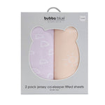 Nordic 2pk Jersey Co Sleeper/Bedside Sleeper Fitted Sheets Peach/Lilac - Bubba Blue Australia