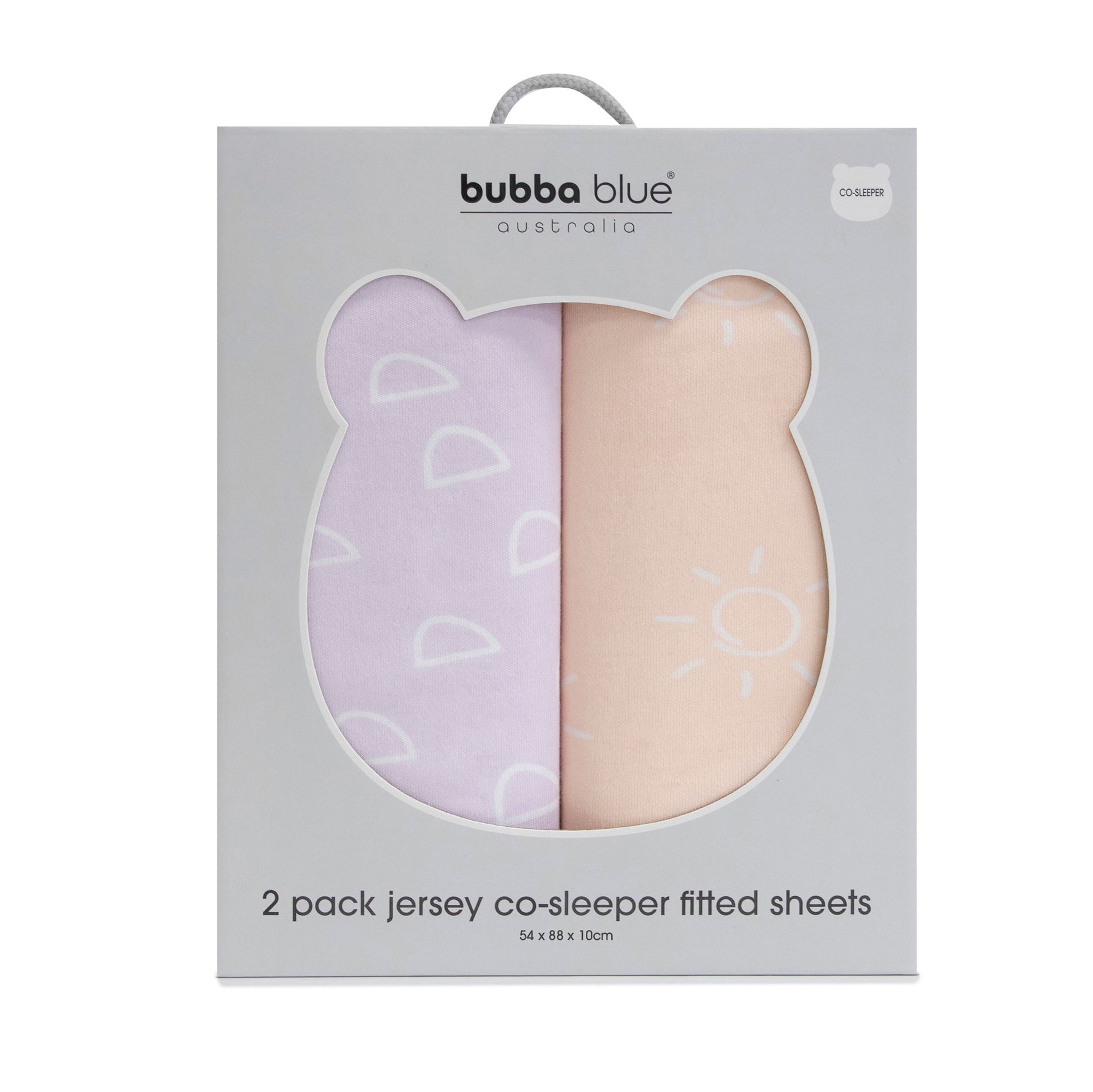 Nordic 2pk Jersey Co Sleeper/Bedside Sleeper Fitted Sheets Peach/Lilac - Bubba Blue Australia