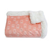 Nordic Velour Cuddle Blanket with Fleece Lining - Coral