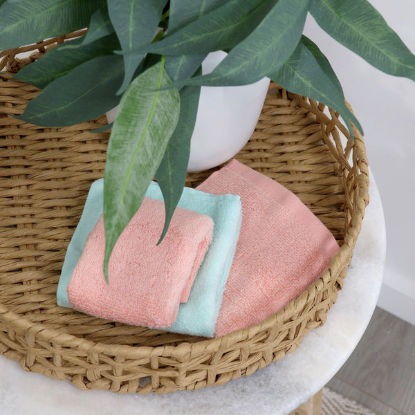 Nordic 3pk Wash Cloths Coral/Tiffany