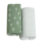 Nordic 2pk Jersey Cot Fitted Sheets Avocado/Forest - Bubba Blue Australia