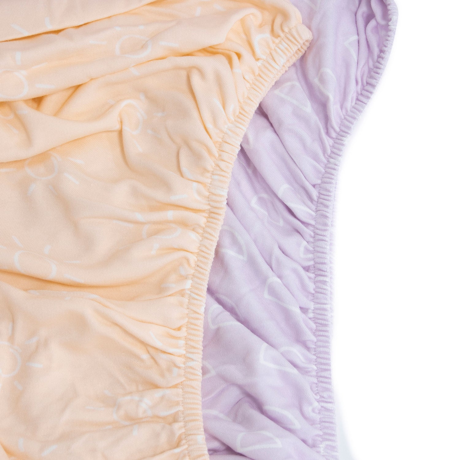 Nordic 2pk Jersey Cot Fitted Sheets Peach/Lilac - Bubba Blue Australia
