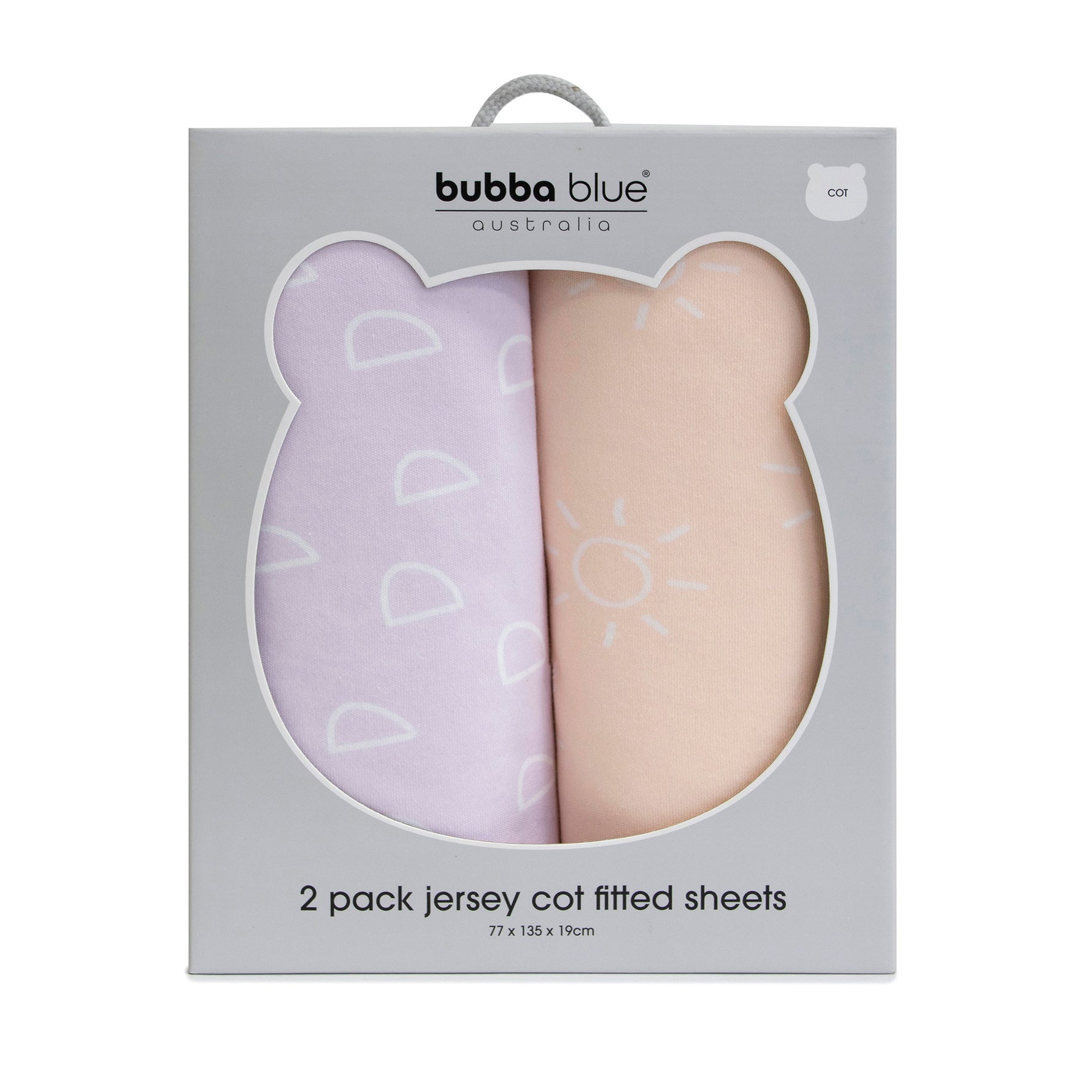 Nordic 2pk Jersey Cot Fitted Sheets Peach/Lilac - Bubba Blue Australia