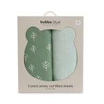 Nordic 2pk Jersey Cot Fitted Sheets Avocado/Forest - Bubba Blue Australia