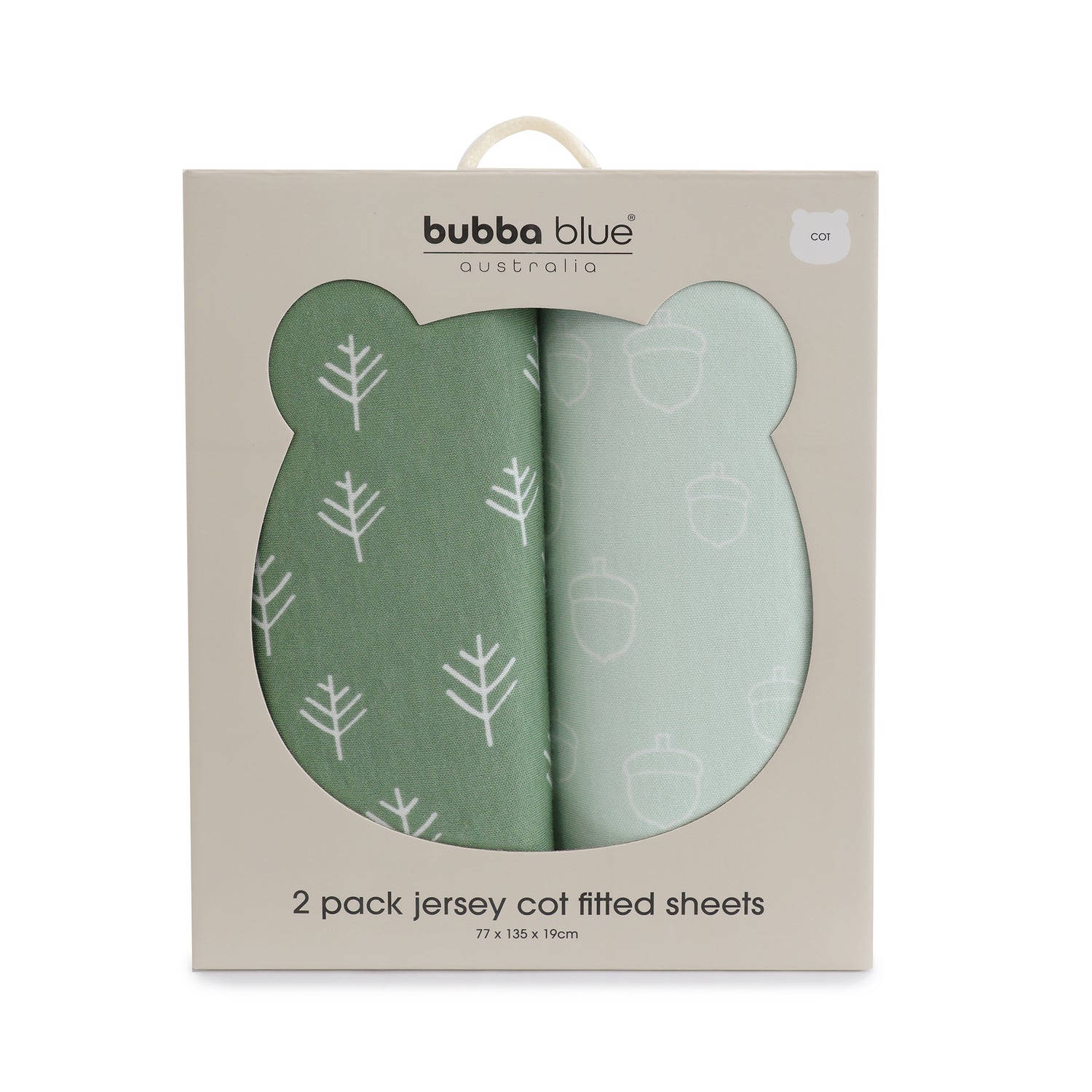 Nordic 2pk Jersey Cot Fitted Sheets Avocado/Forest - Bubba Blue Australia