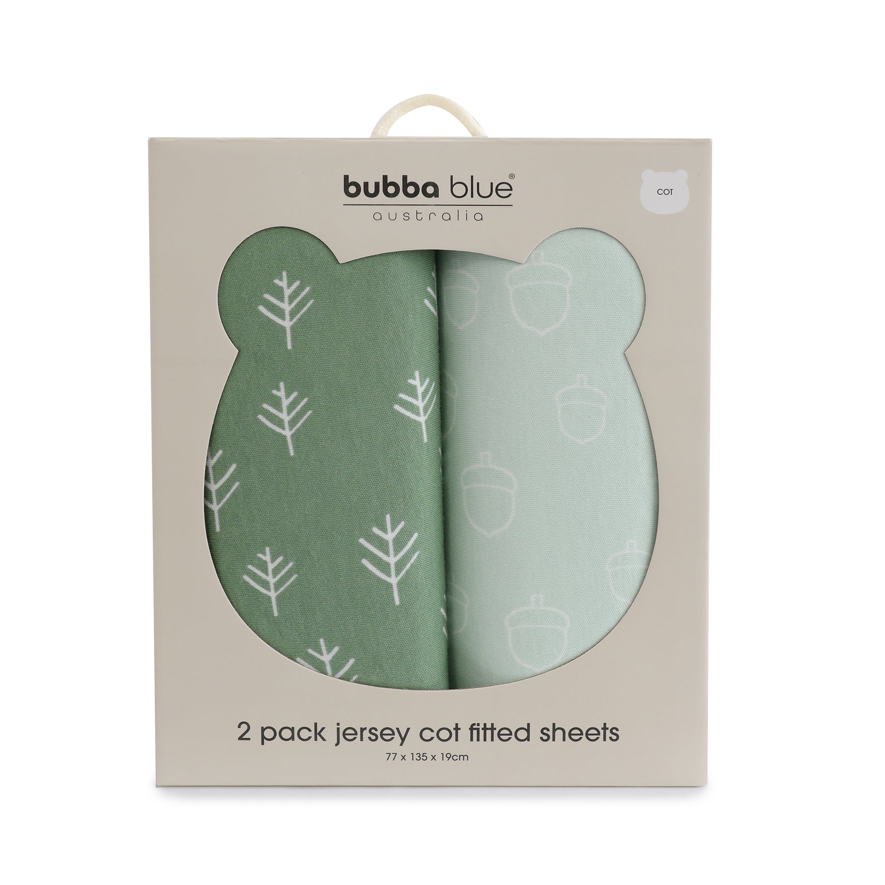 Nordic 2pk Jersey Cot Fitted Sheets Avocado/Forest - Bubba Blue Australia