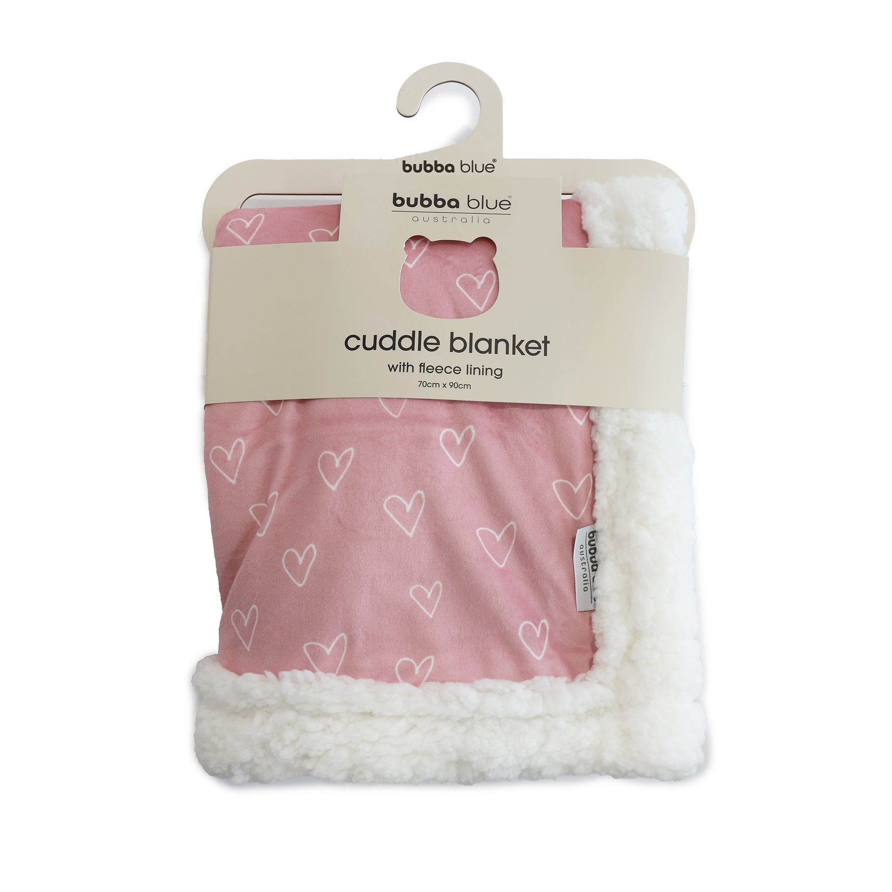 Nordic Velour Cuddle Blanket with Fleece Lining - Berry Heart - Bubba Blue Australia