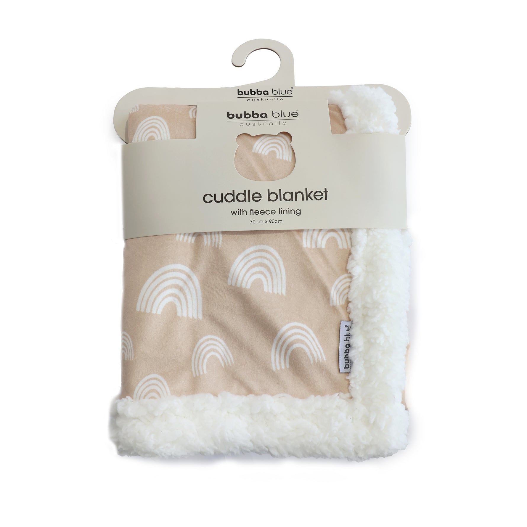 Nordic Velour Cuddle Blanket with Fleece Lining - Vanilla/Latte - Bubba Blue Australia