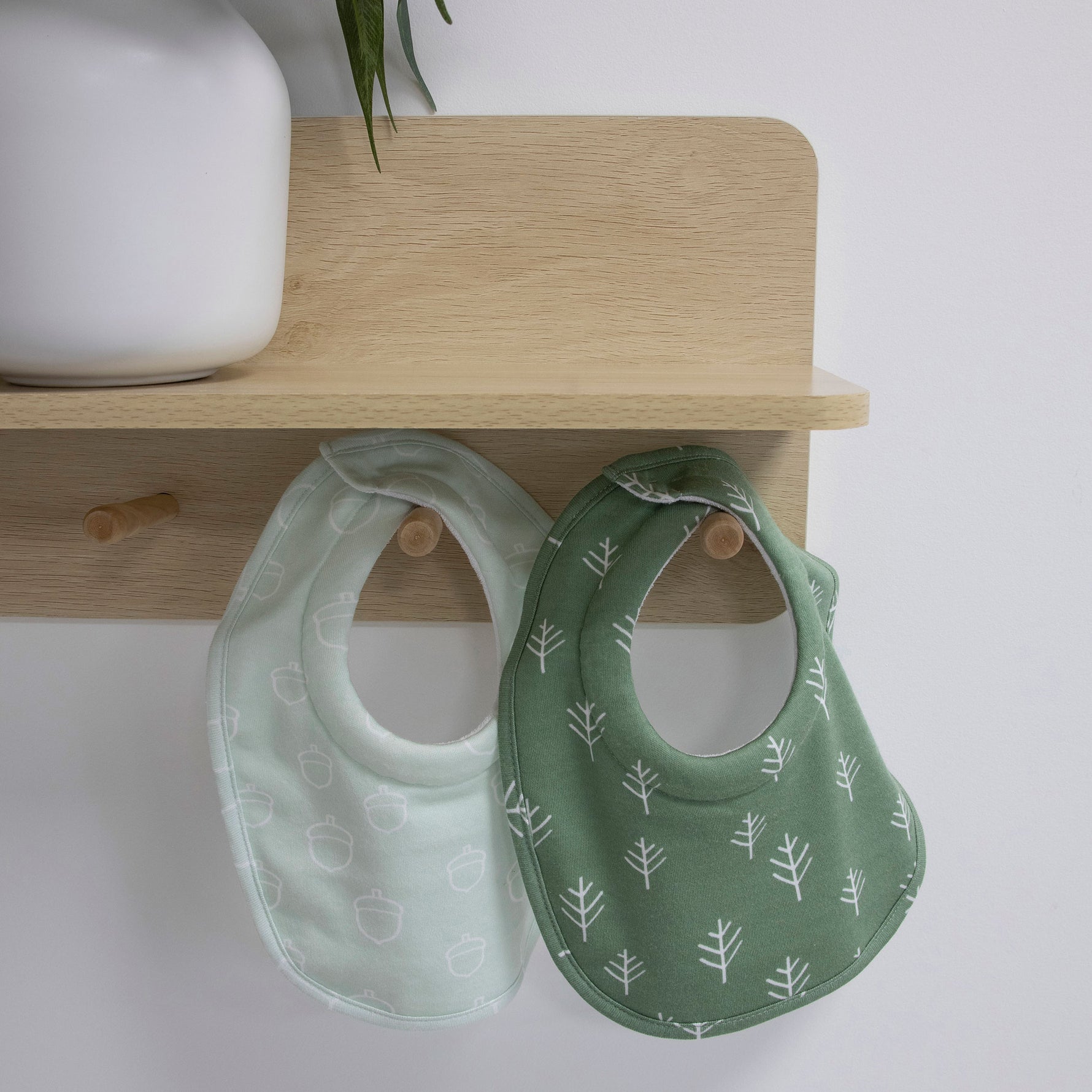 Nordic 2pk Dribble Bibs Avocado/Forest - Bubba Blue Australia