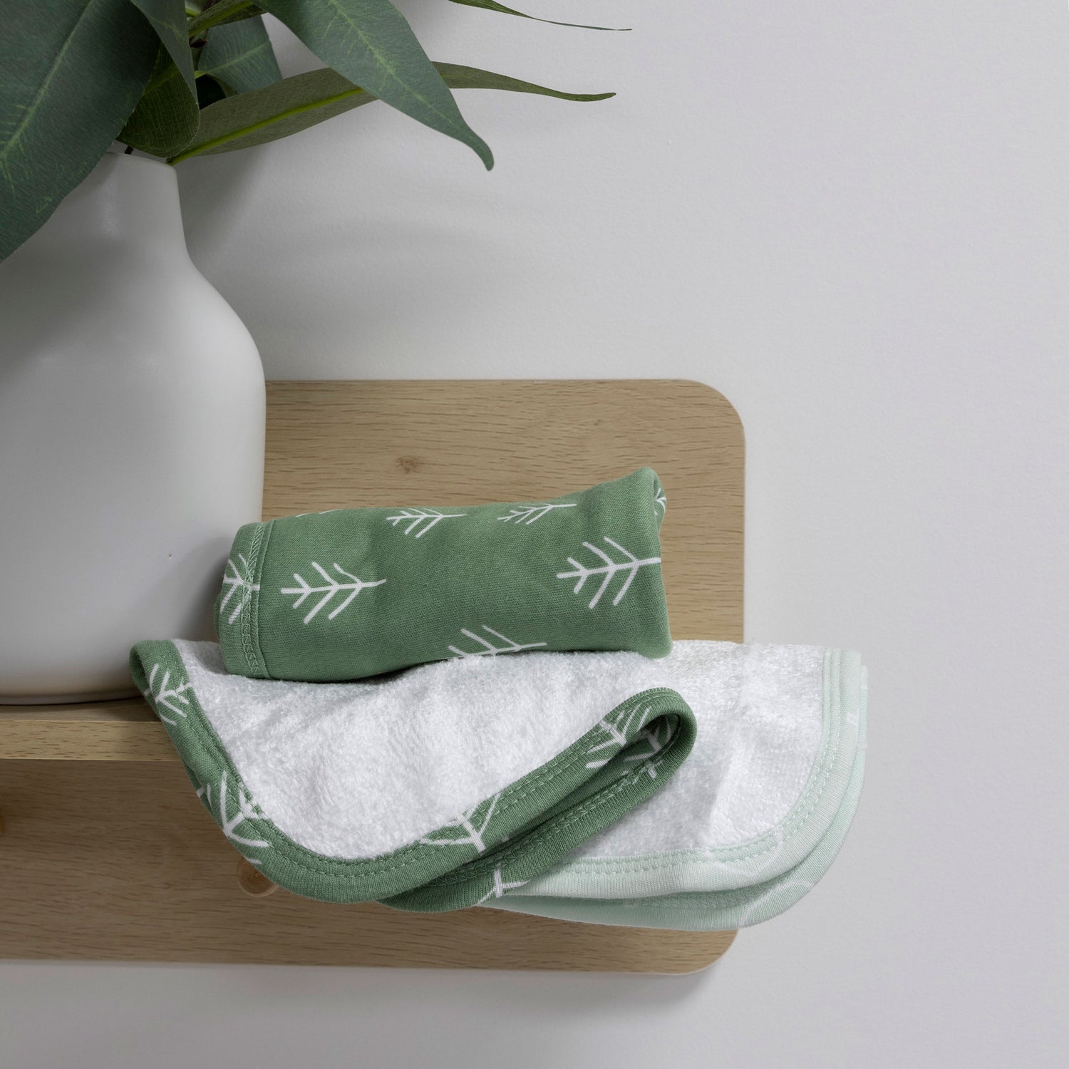 Nordic 3pk Wash Cloth Dusty Avocado/Forest - Bubba Blue Australia