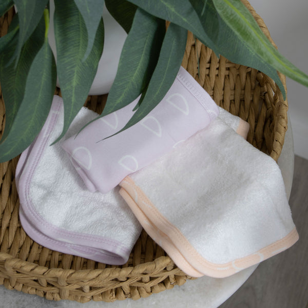 Nordic 3pk Wash Cloth Dusty Peach/Lilac