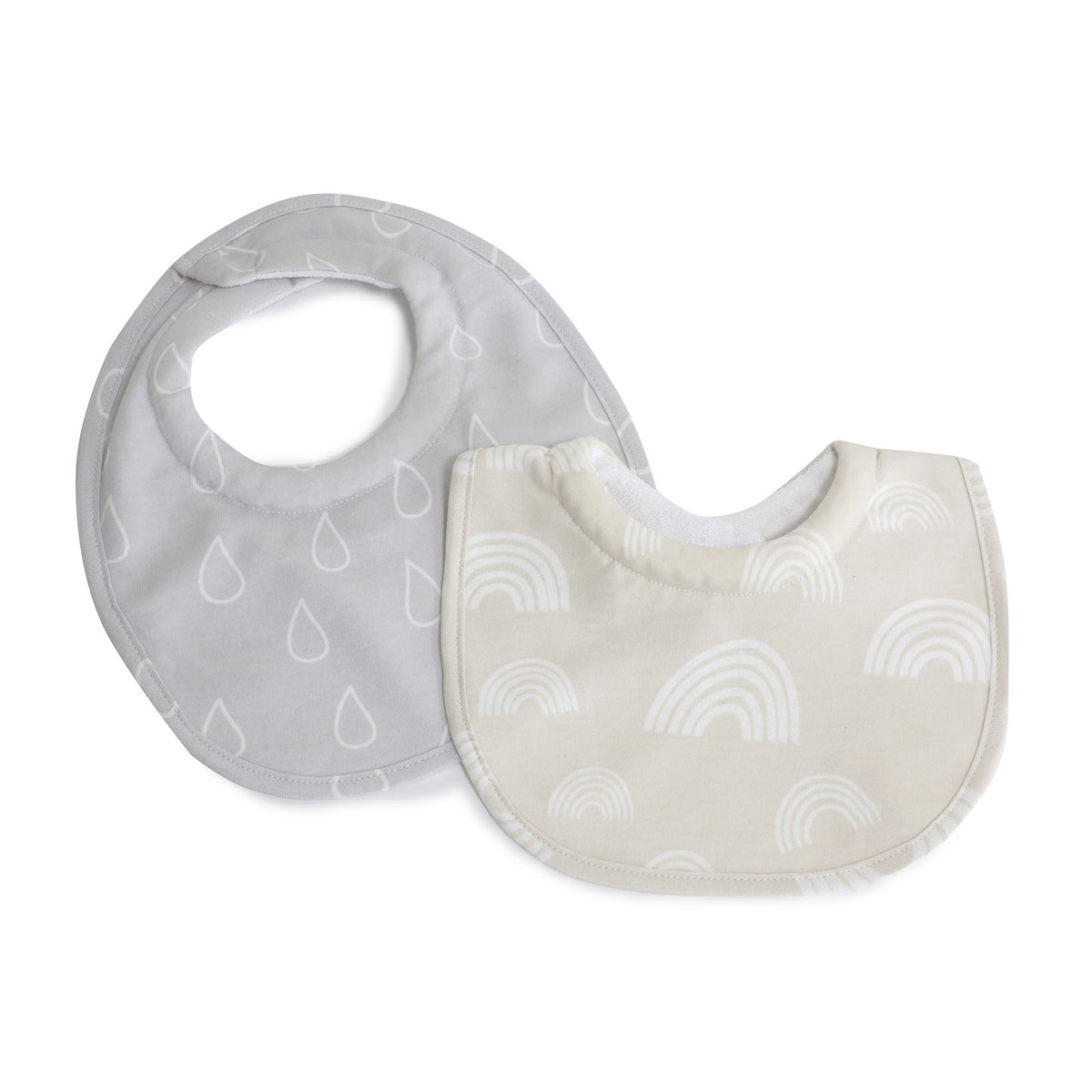 Nordic 2pk Dribble Bibs Grey/Sand - Bubba Blue Australia