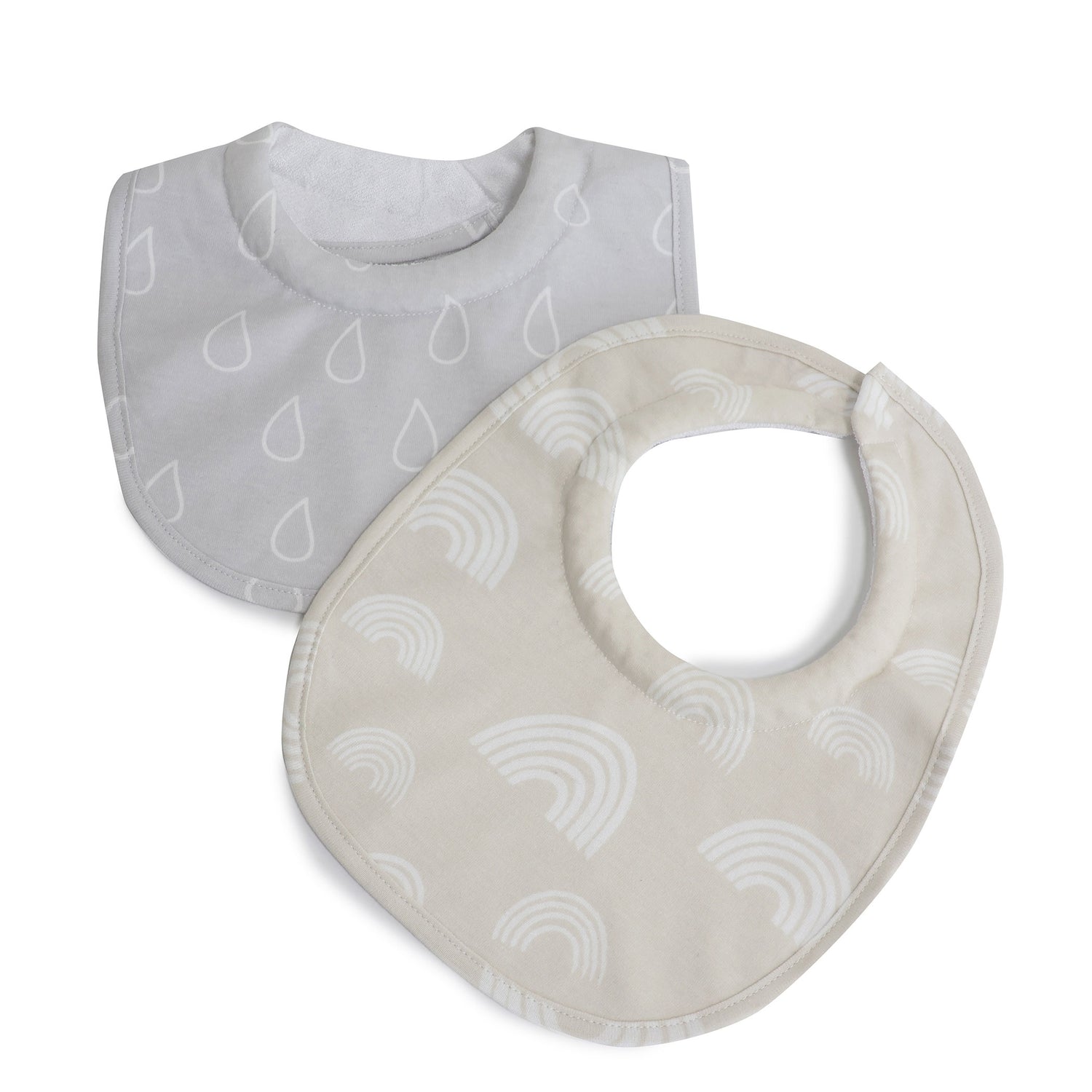 Nordic 2pk Dribble Bibs Grey/Sand - Bubba Blue Australia
