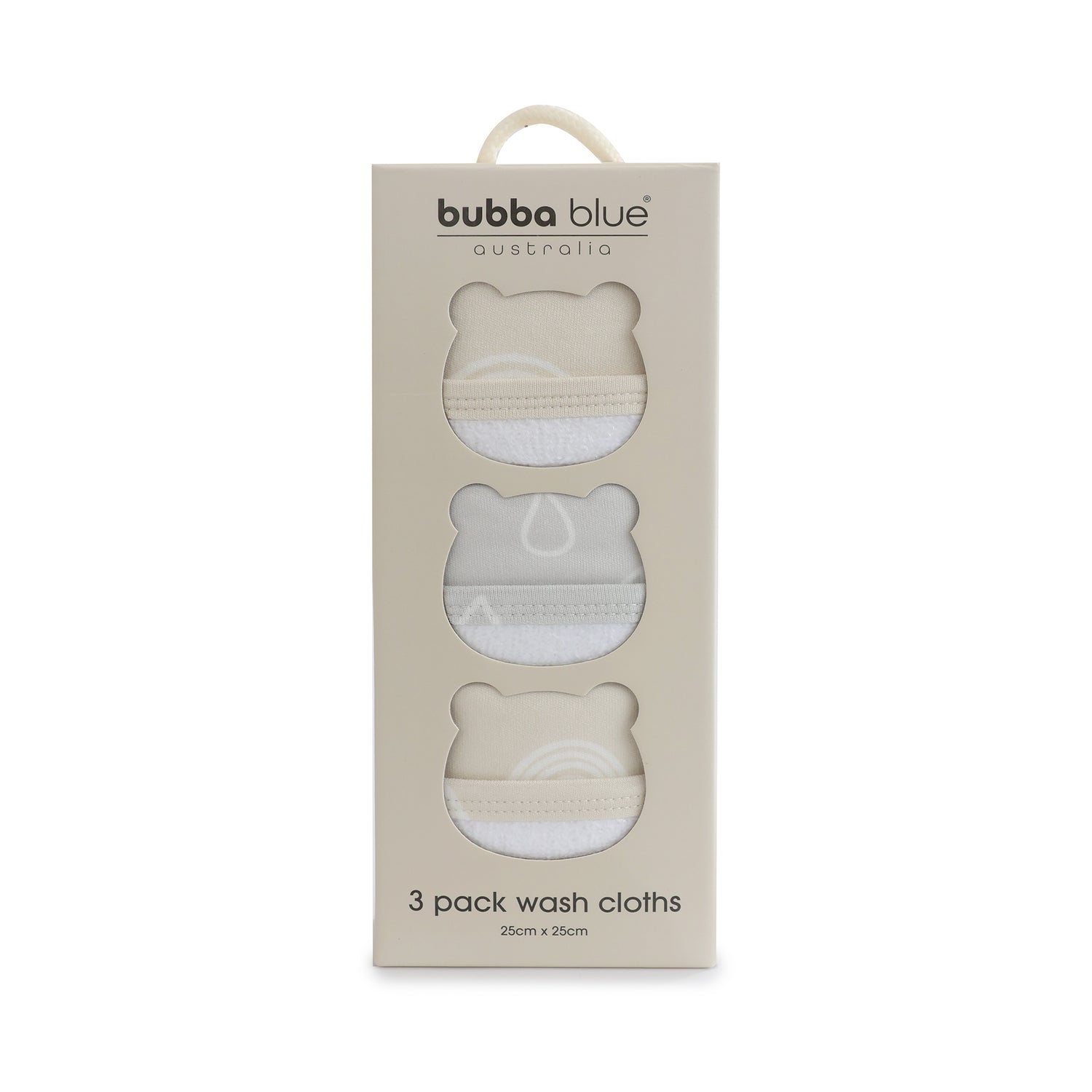 Nordic 3pk Wash Cloth Grey/Sand - Bubba Blue Australia