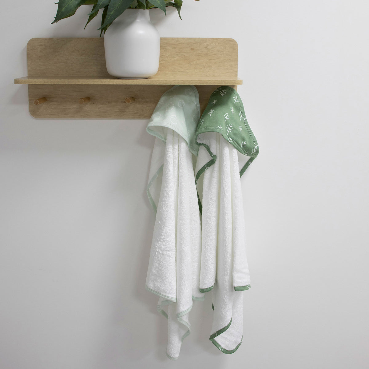 Nordic 2pk Hooded Towel Avocado/Forest - Bubba Blue Australia