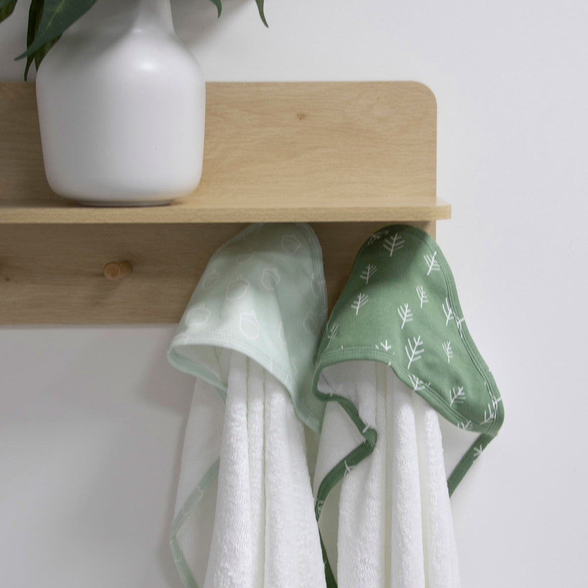 Nordic 2pk Hooded Towel Avocado/Forest - Bubba Blue Australia