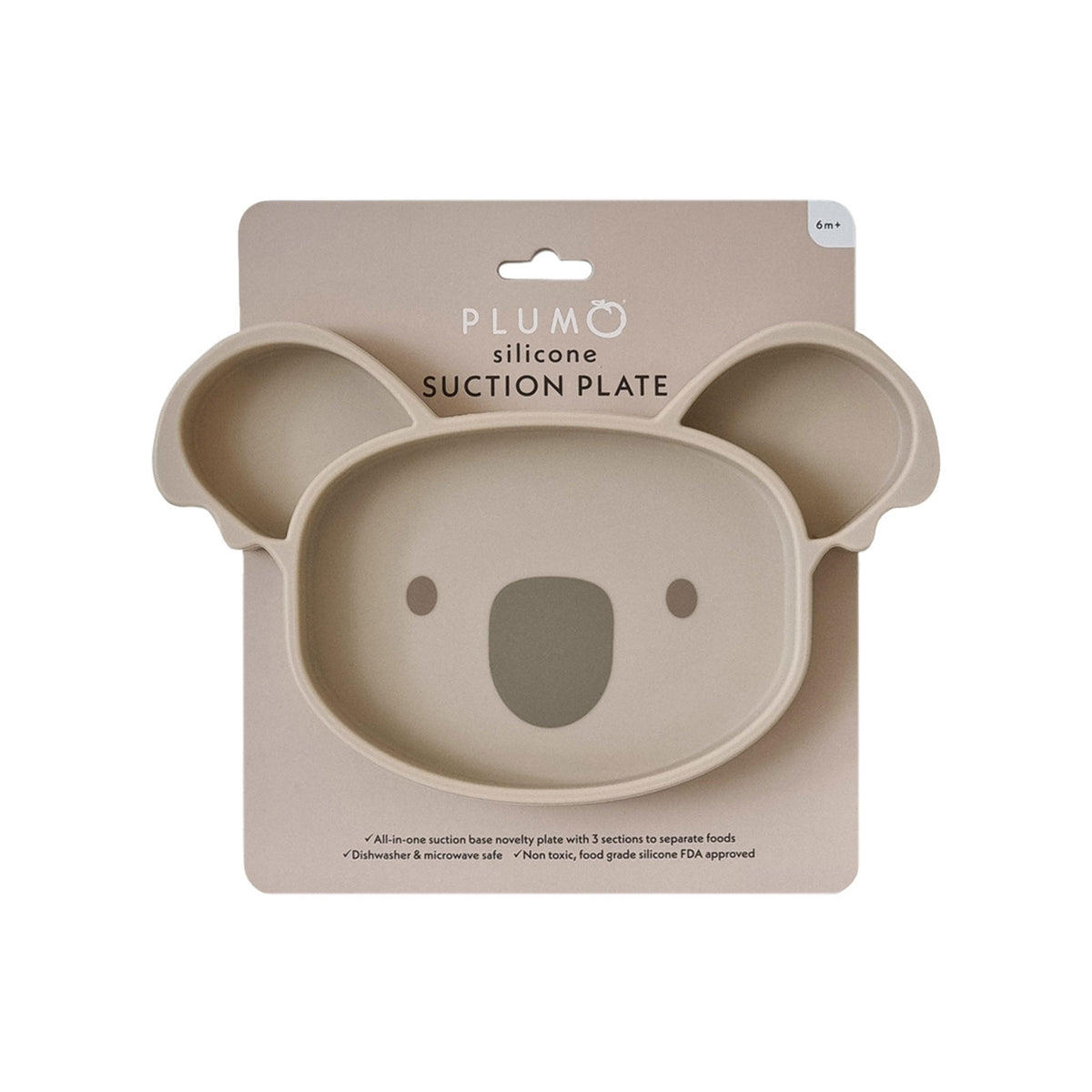 Plum Silicone Suction Koala Plate - Sand - Bubba Blue Australia
