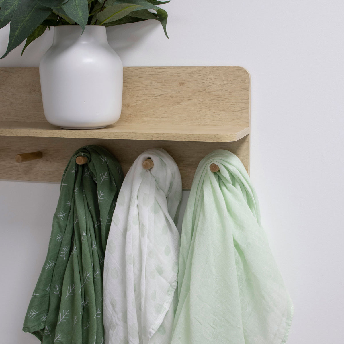 Nordic 3pk Muslin Wraps Avocado/Forest - Bubba Blue Australia
