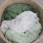 Nordic 3pk Muslin Wraps Avocado/Forest - Bubba Blue Australia