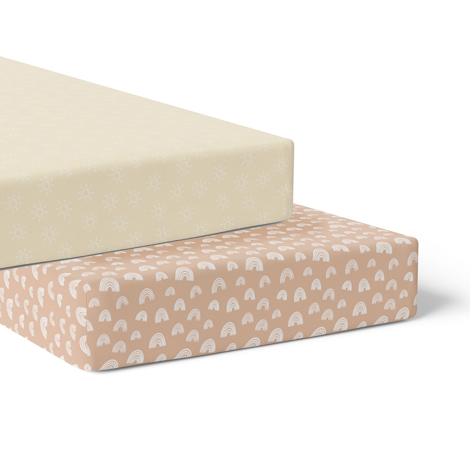Nordic 2pk Jersey Cot Fitted Sheets Vanilla/Latte - Bubba Blue Australia