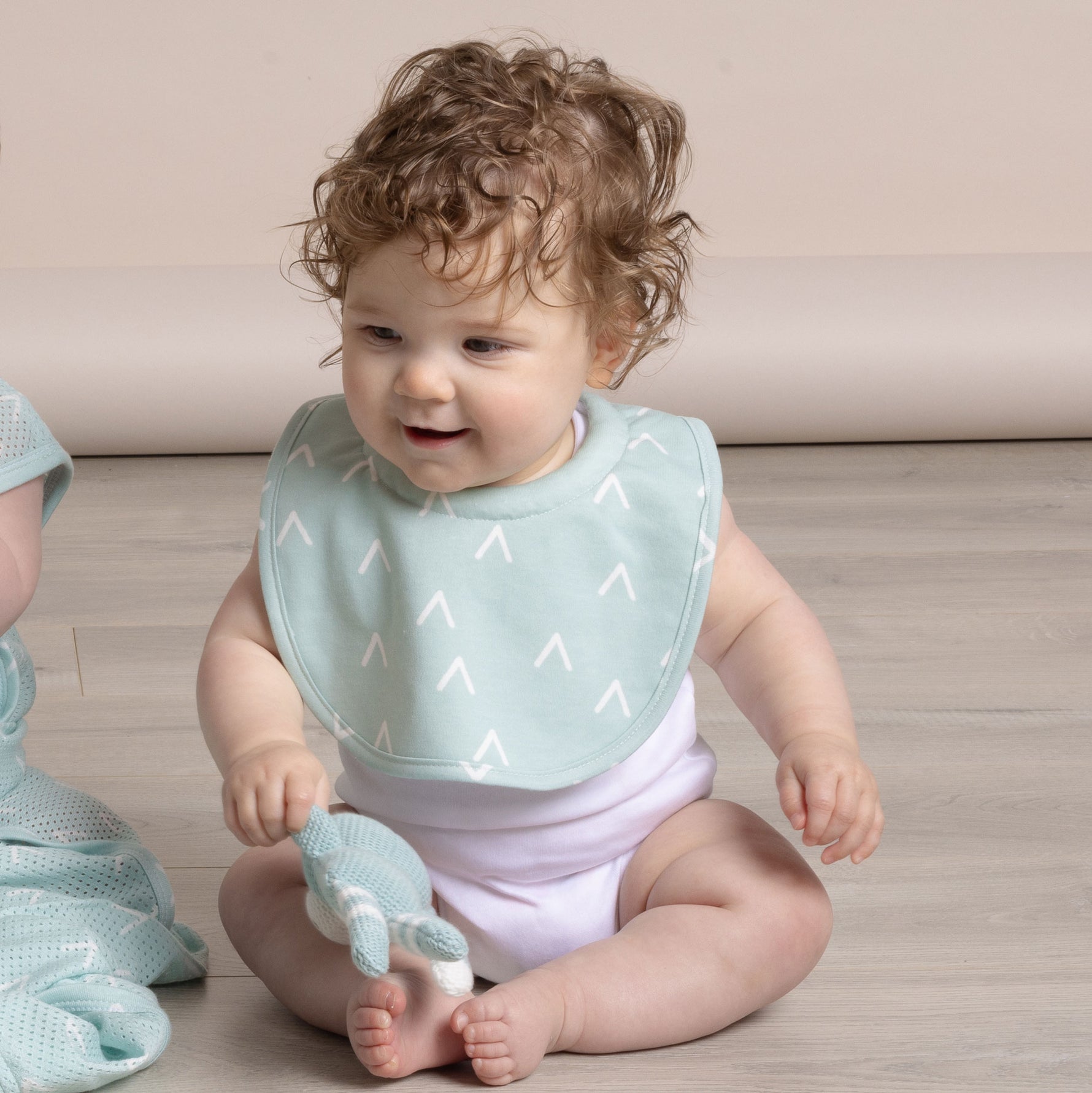 Nordic 2pk Dribble Bibs Dusty Sky/Mint - Bubba Blue Australia