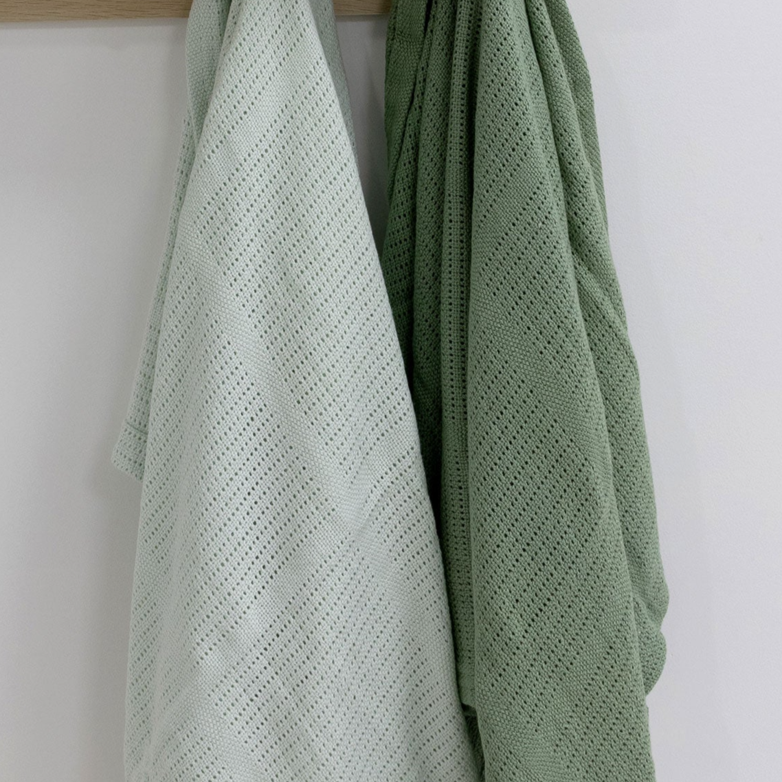 Nordic 2pk Cellular Blanket Avocado/Forest - Bubba Blue Australia