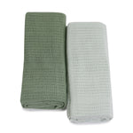 Nordic 2pk Cellular Blanket Avocado/Forest - Bubba Blue Australia