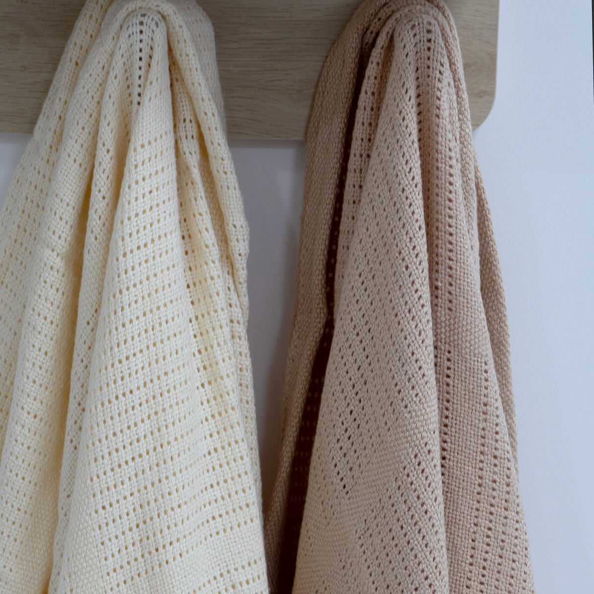 Nordic 2pk Cellular Blanket Vanilla/Latte - Bubba Blue Australia