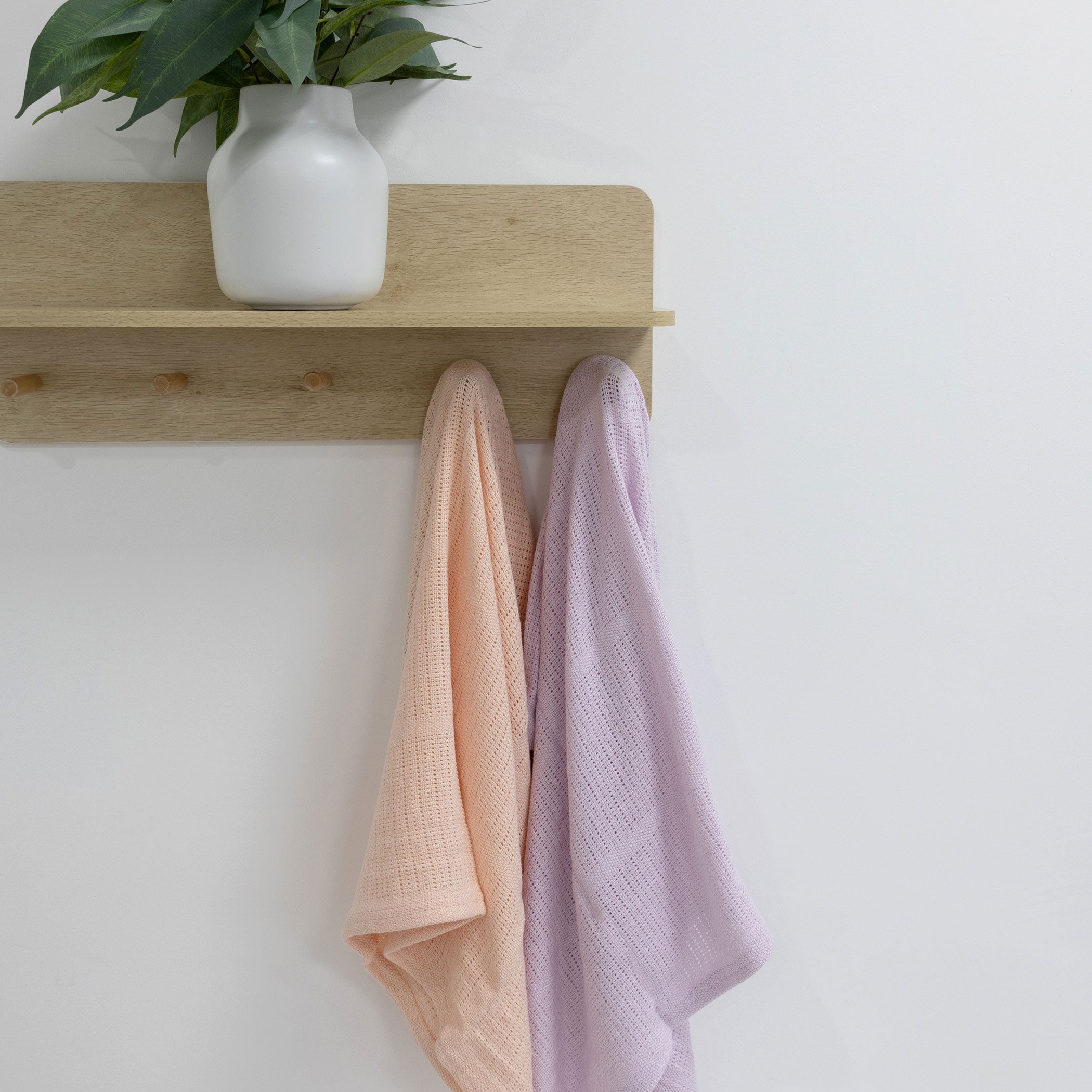 Nordic 2pk Cellular Blanket Peach/Lilac