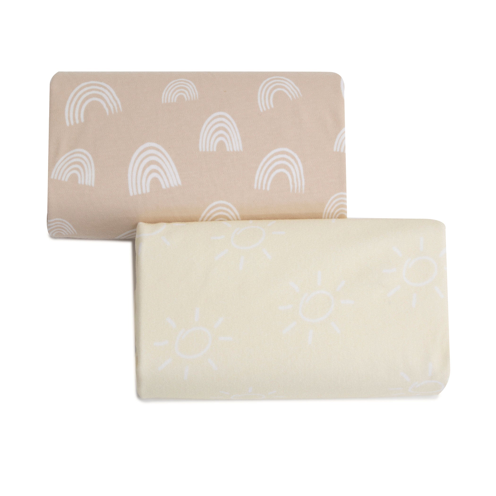Nordic 2pk Waterproof Change Pad Covers Vanilla/Latte