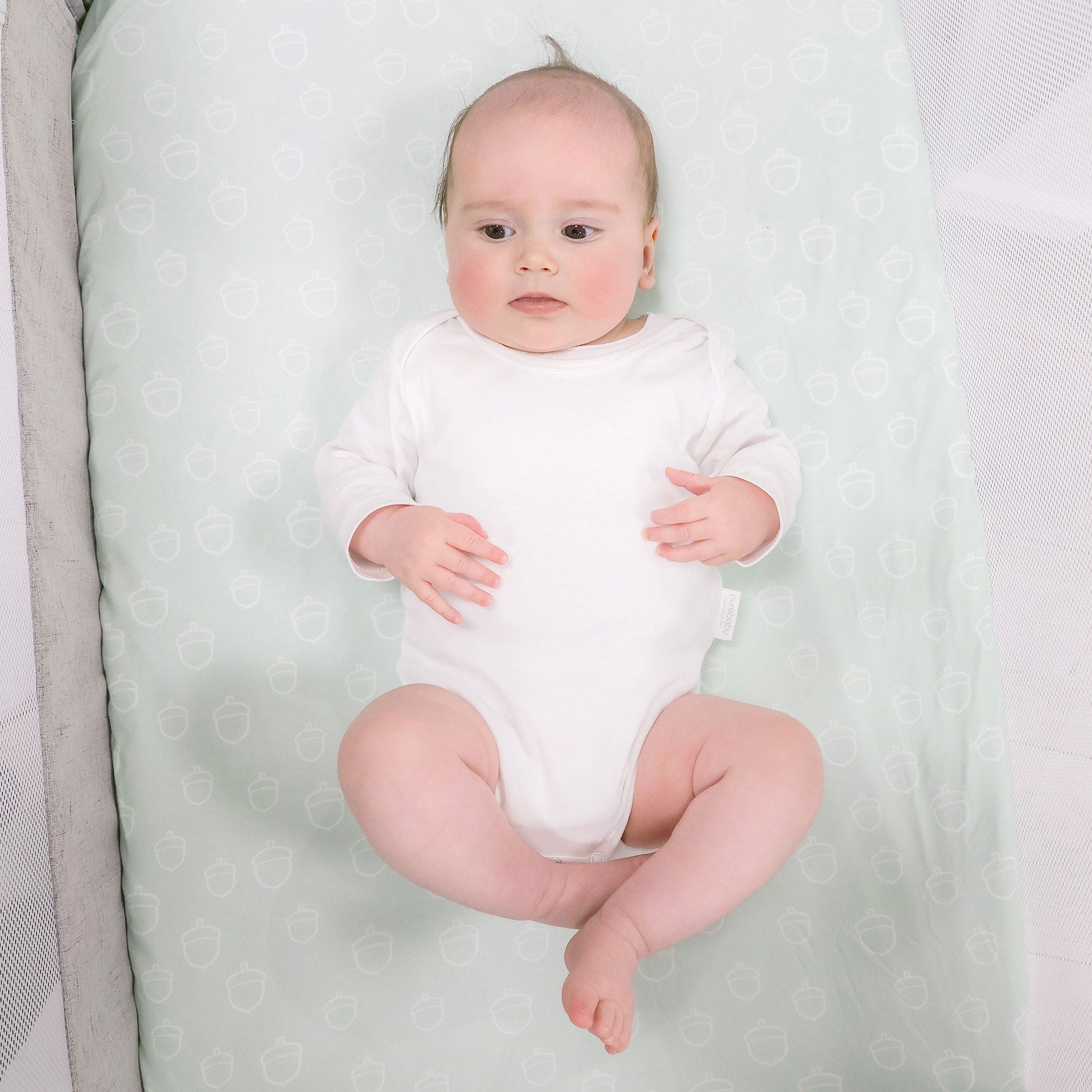 Nordic 2pk Jersey Co Sleeper/Bedside Sleeper Fitted Sheets Avocado/Forest - Bubba Blue Australia