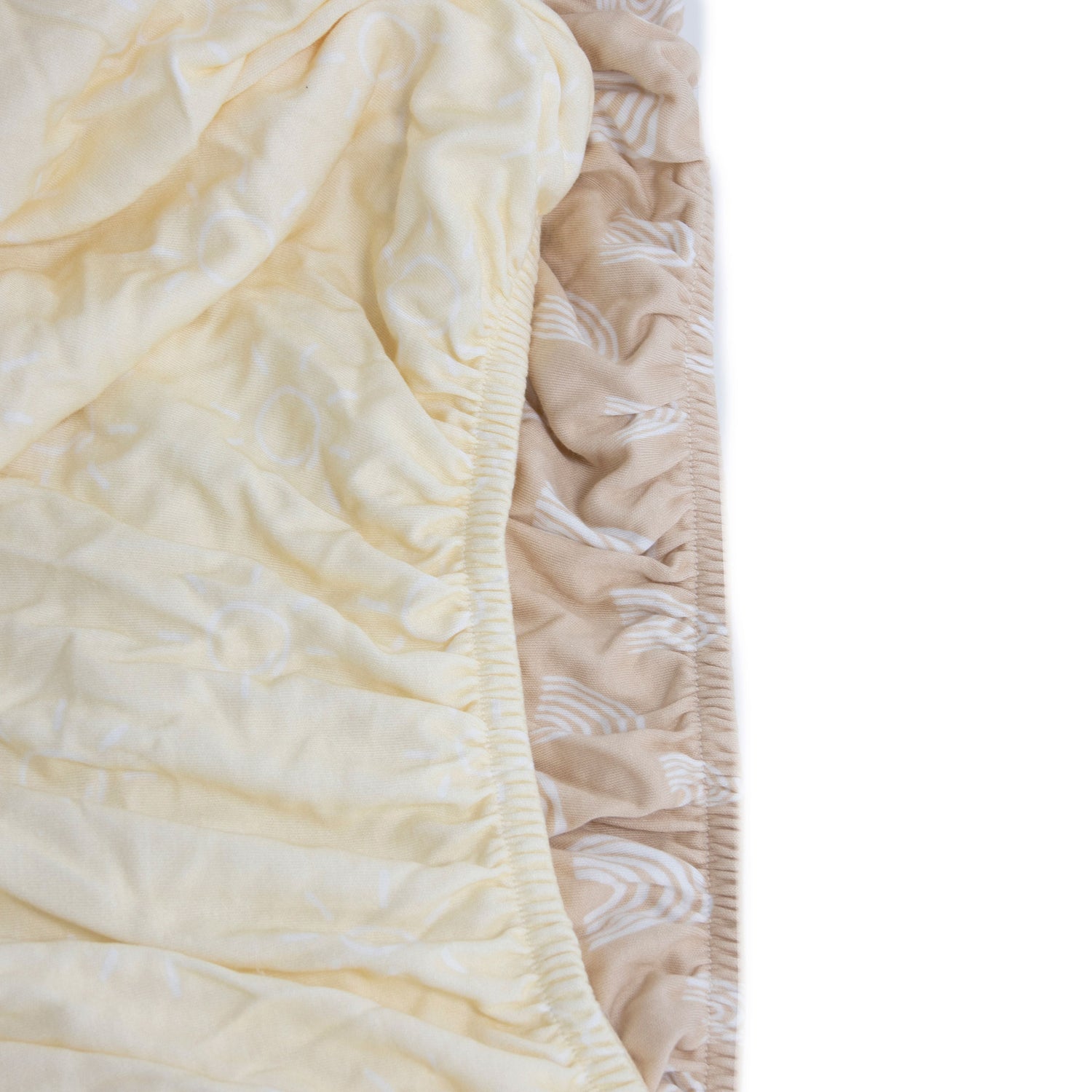 Nordic 2pk Jersey Co Sleeper/Bedside Sleeper Fitted Sheets Vanilla/Latte - Bubba Blue Australia
