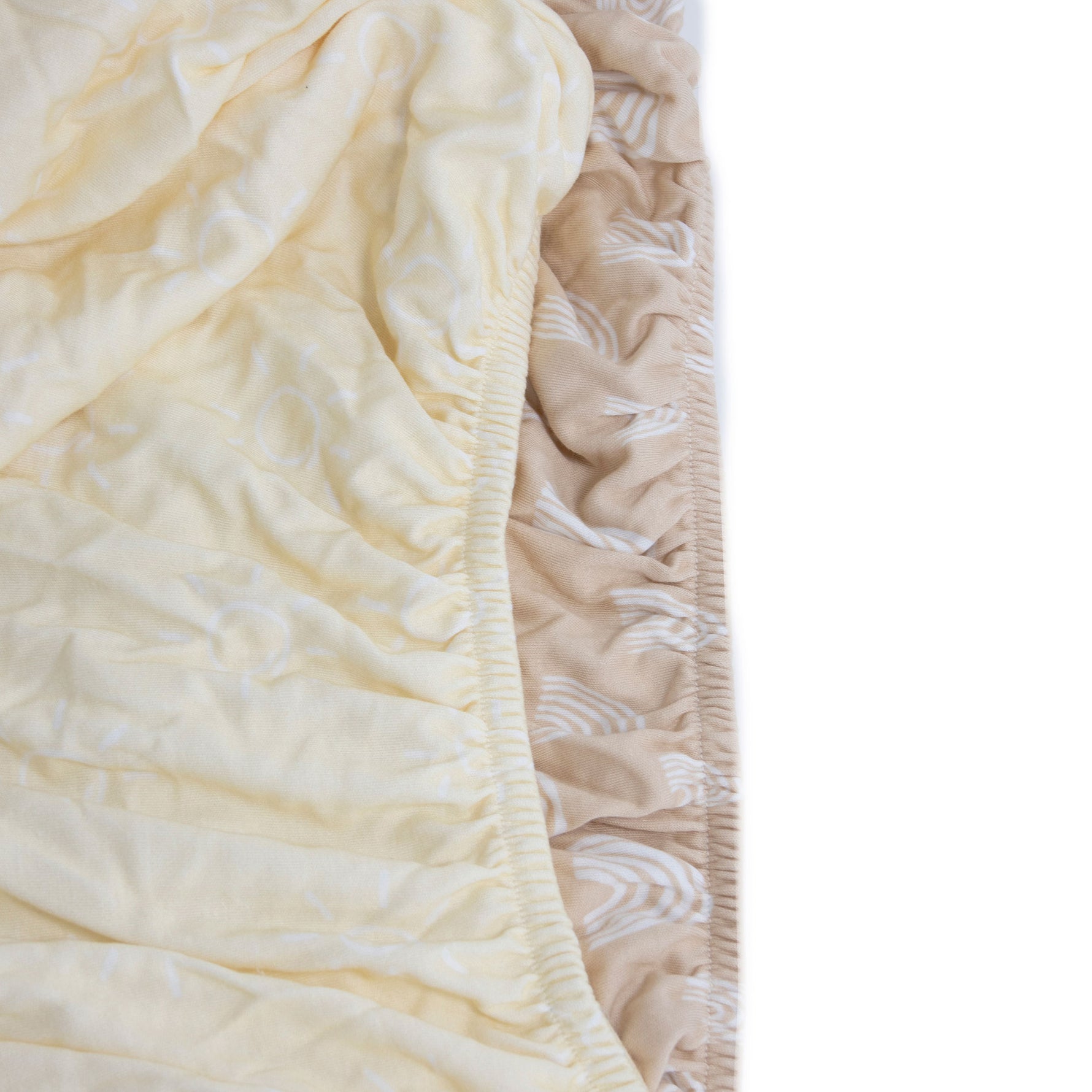 Nordic 2pk Jersey Co Sleeper/Bedside Sleeper Fitted Sheets Vanilla/Latte - Bubba Blue Australia