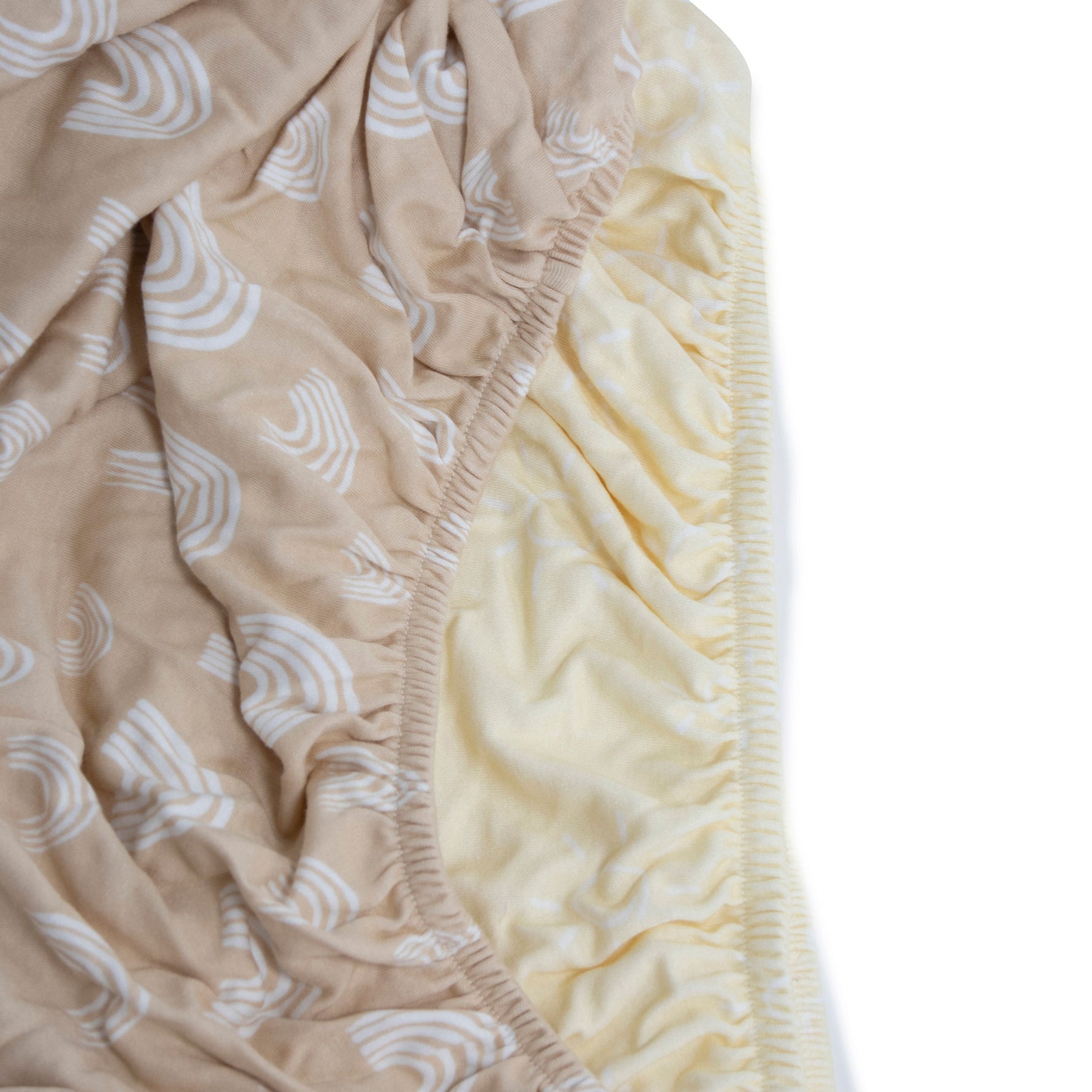 Nordic 2pk Jersey Cot Fitted Sheets Vanilla/Latte - Bubba Blue Australia