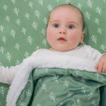 Nordic Velour Cuddle Blanket with Fleece Lining - Avocado/Forest - Bubba Blue Australia