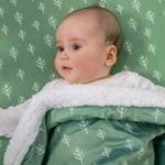 Nordic Velour Cuddle Blanket with Fleece Lining - Avocado/Forest - Bubba Blue Australia