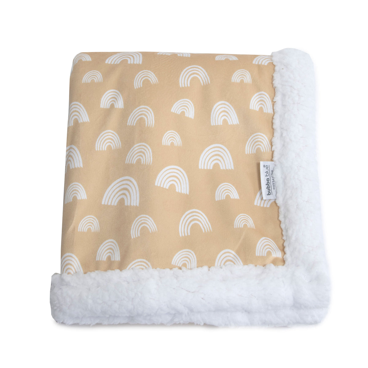 Nordic Velour Cuddle Blanket with Fleece Lining - Vanilla/Latte - Bubba Blue Australia