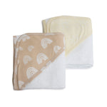 Nordic 2pk Hooded Towel Vanilla/Latte - Bubba Blue Australia