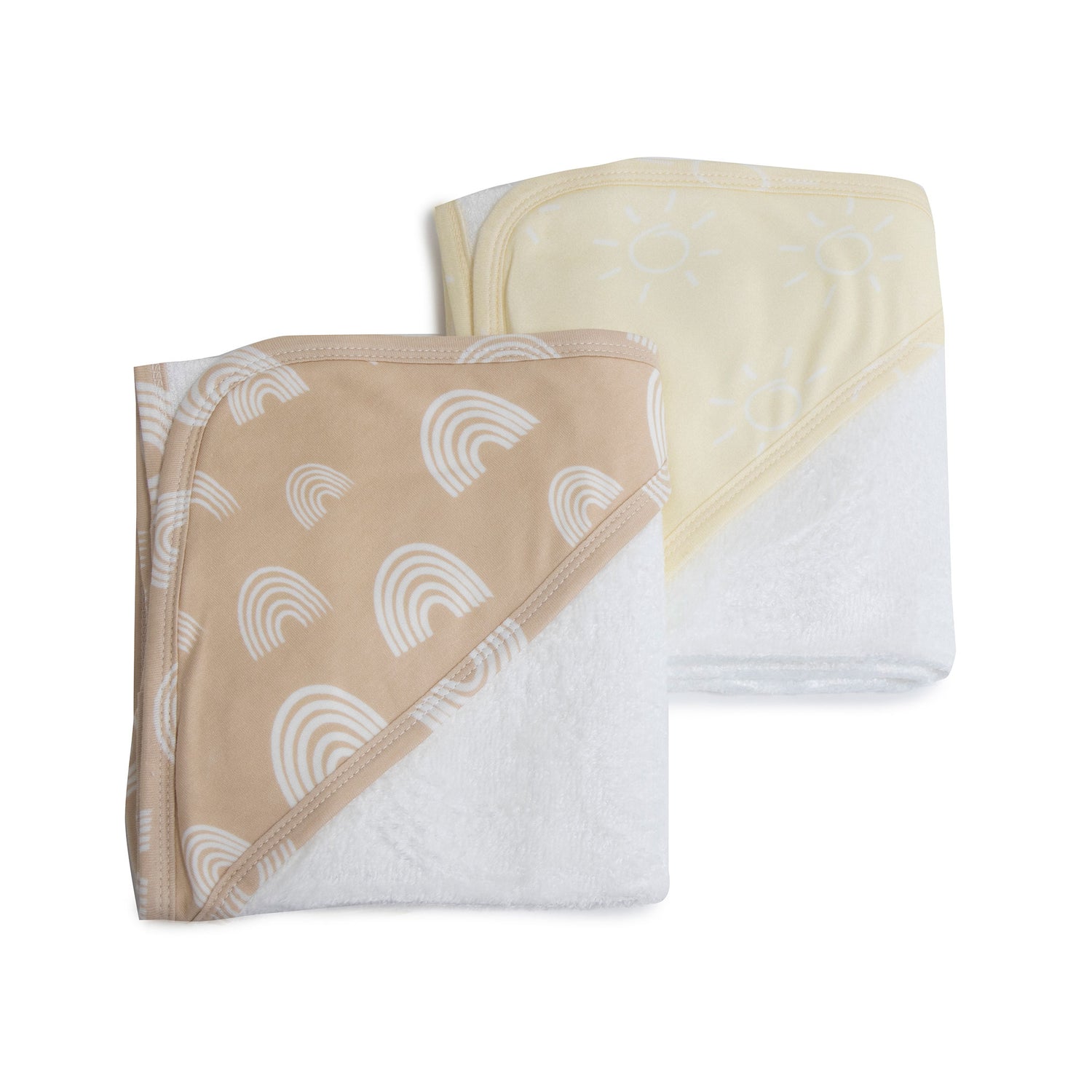 Nordic 2pk Hooded Towel Vanilla/Latte - Bubba Blue Australia