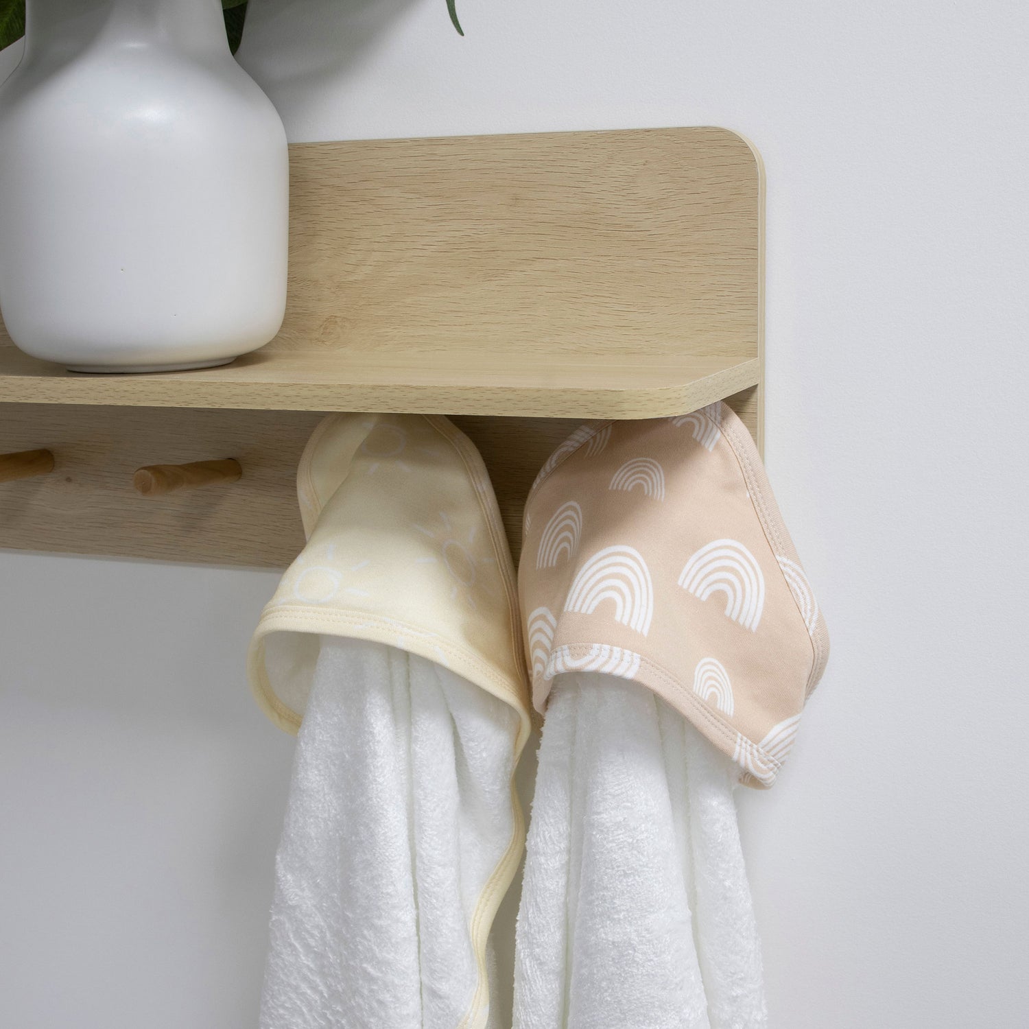 Nordic 2pk Hooded Towel Vanilla/Latte - Bubba Blue Australia