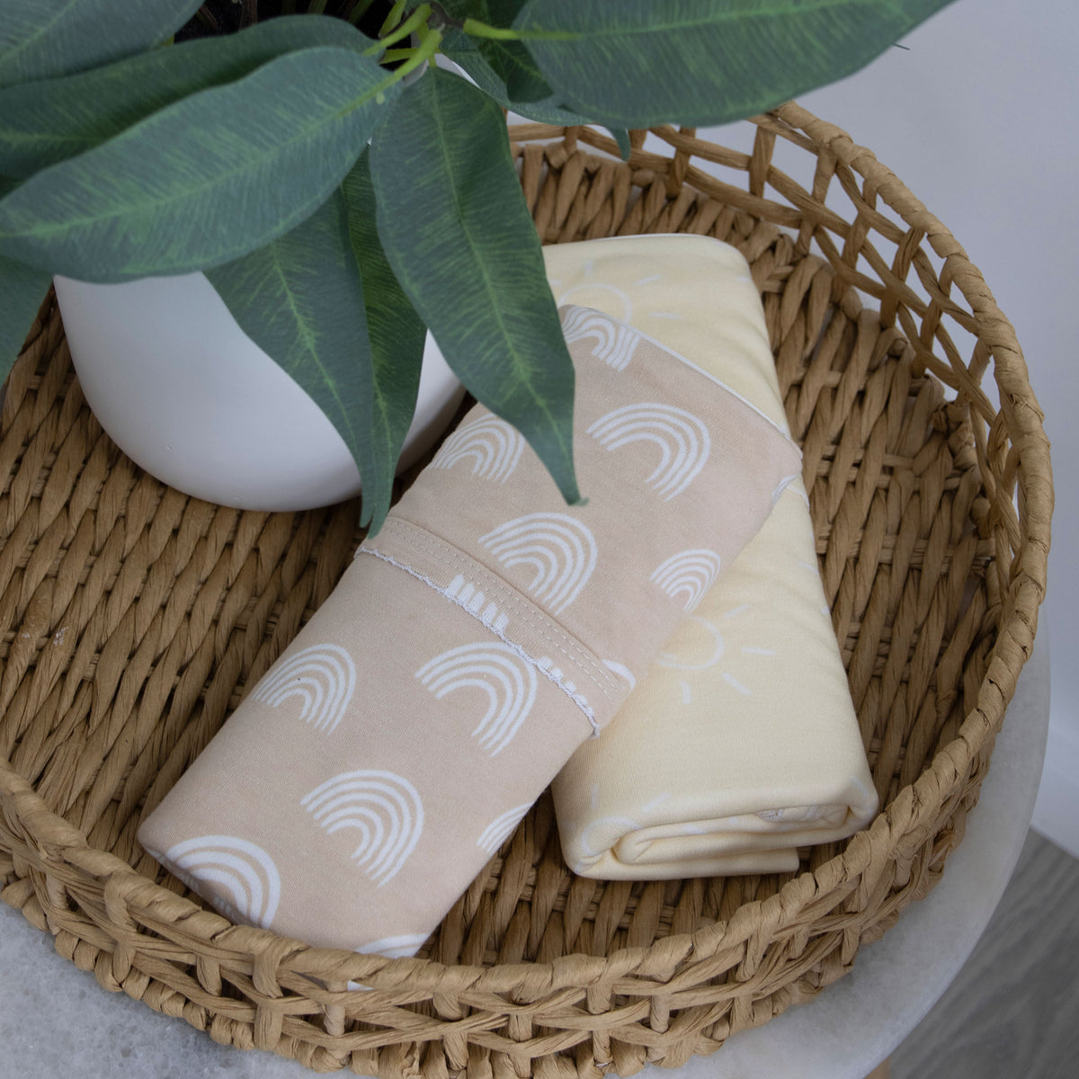 Nordic 2pk Jersey Wrap Vanilla/Latte - Bubba Blue Australia