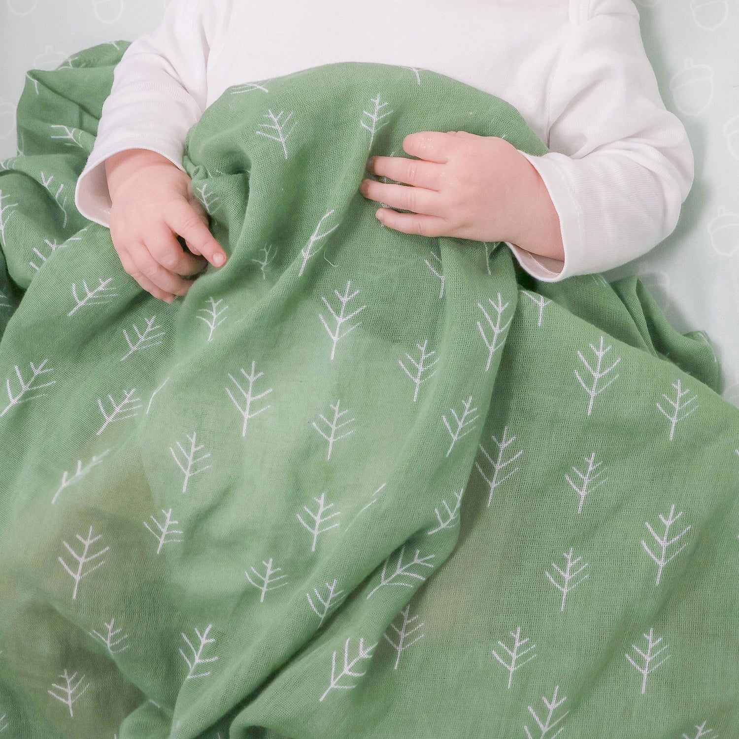 Nordic 3pk Muslin Wraps Avocado/Forest - Bubba Blue Australia