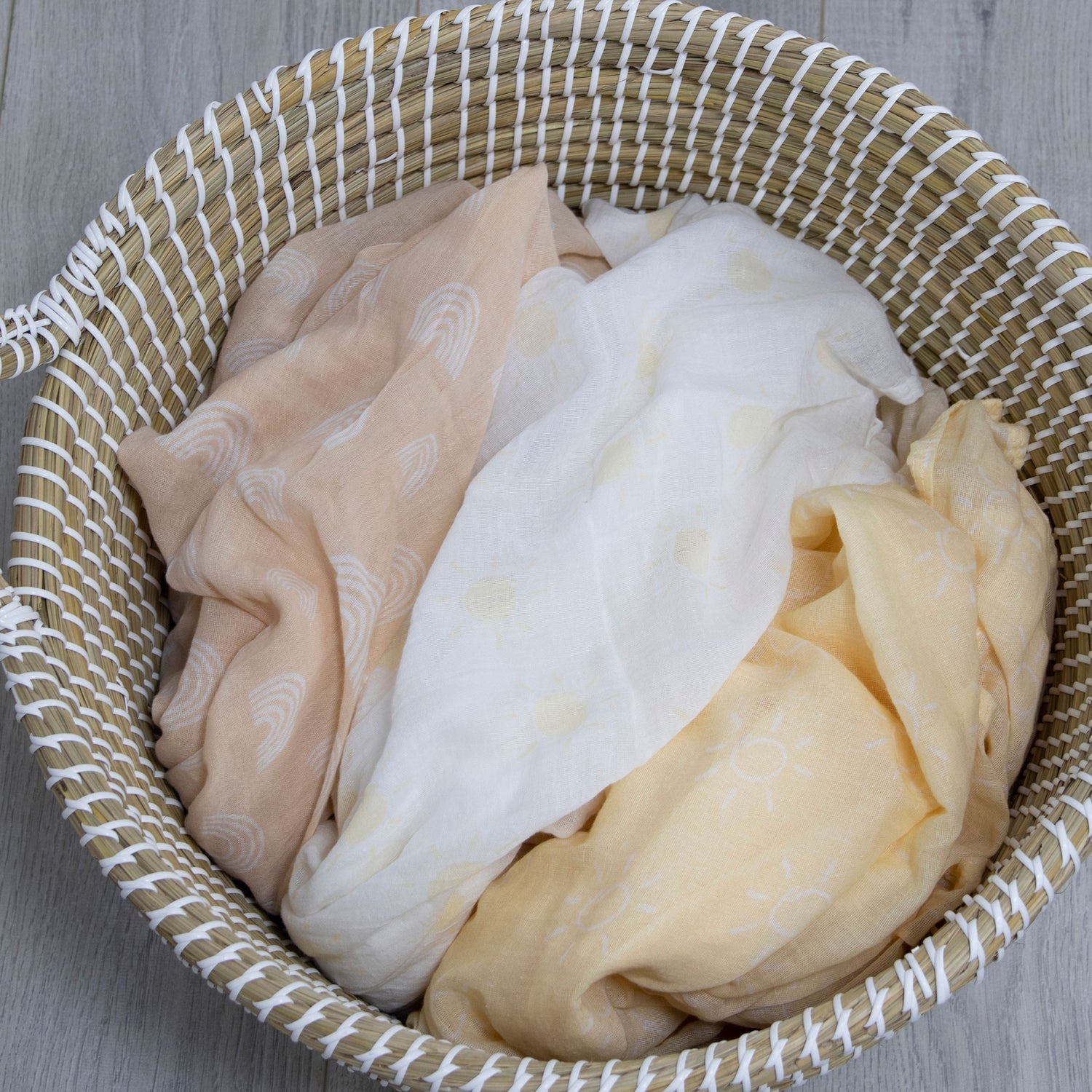 Nordic 3pk Muslin Wraps Vanilla/Latte - Bubba Blue Australia