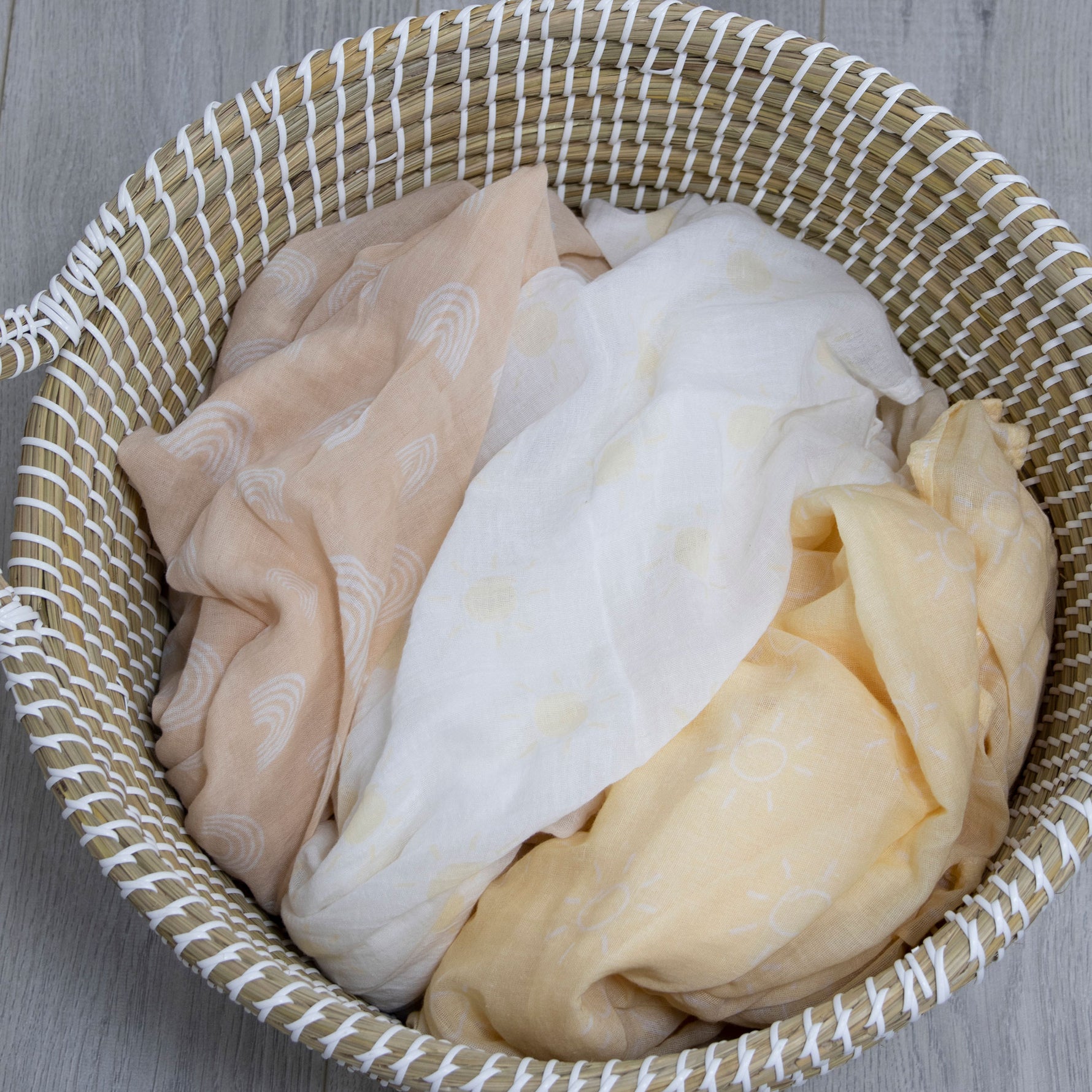 Nordic 3pk Muslin Wraps Vanilla/Latte - Bubba Blue Australia