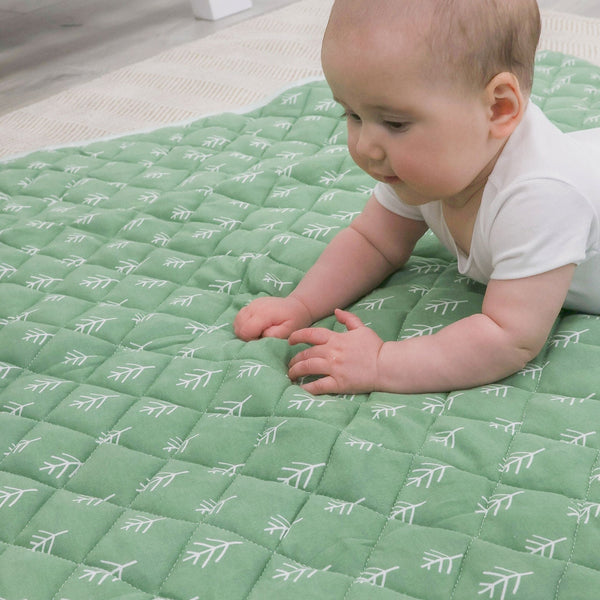 Nordic Reversible Cot Quilt Avocado/Forest
