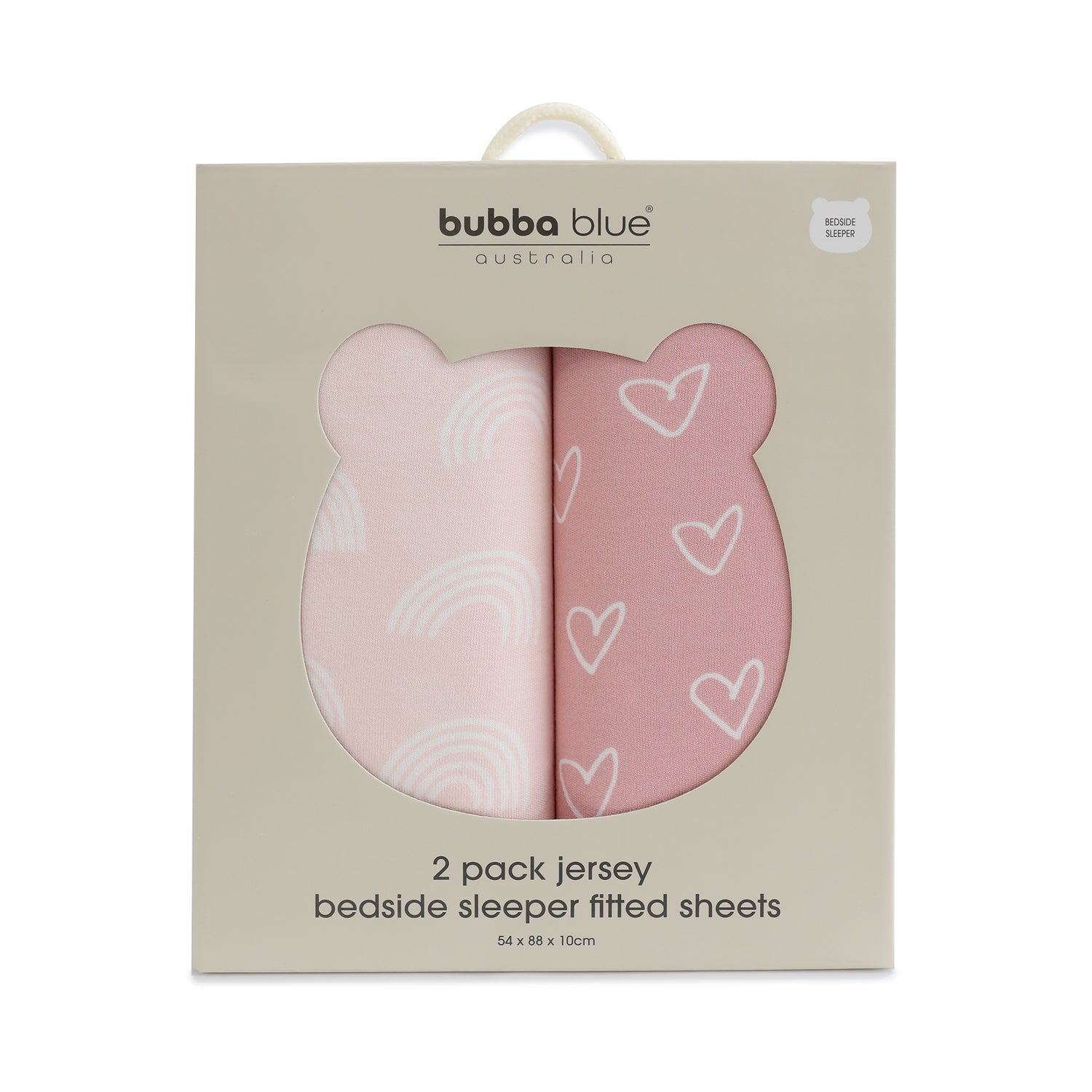 Nordic 2pk Jersey Co Sleeper/Bedside Sleeper Fitted Sheets Dusty Berry/Rose - Bubba Blue Australia